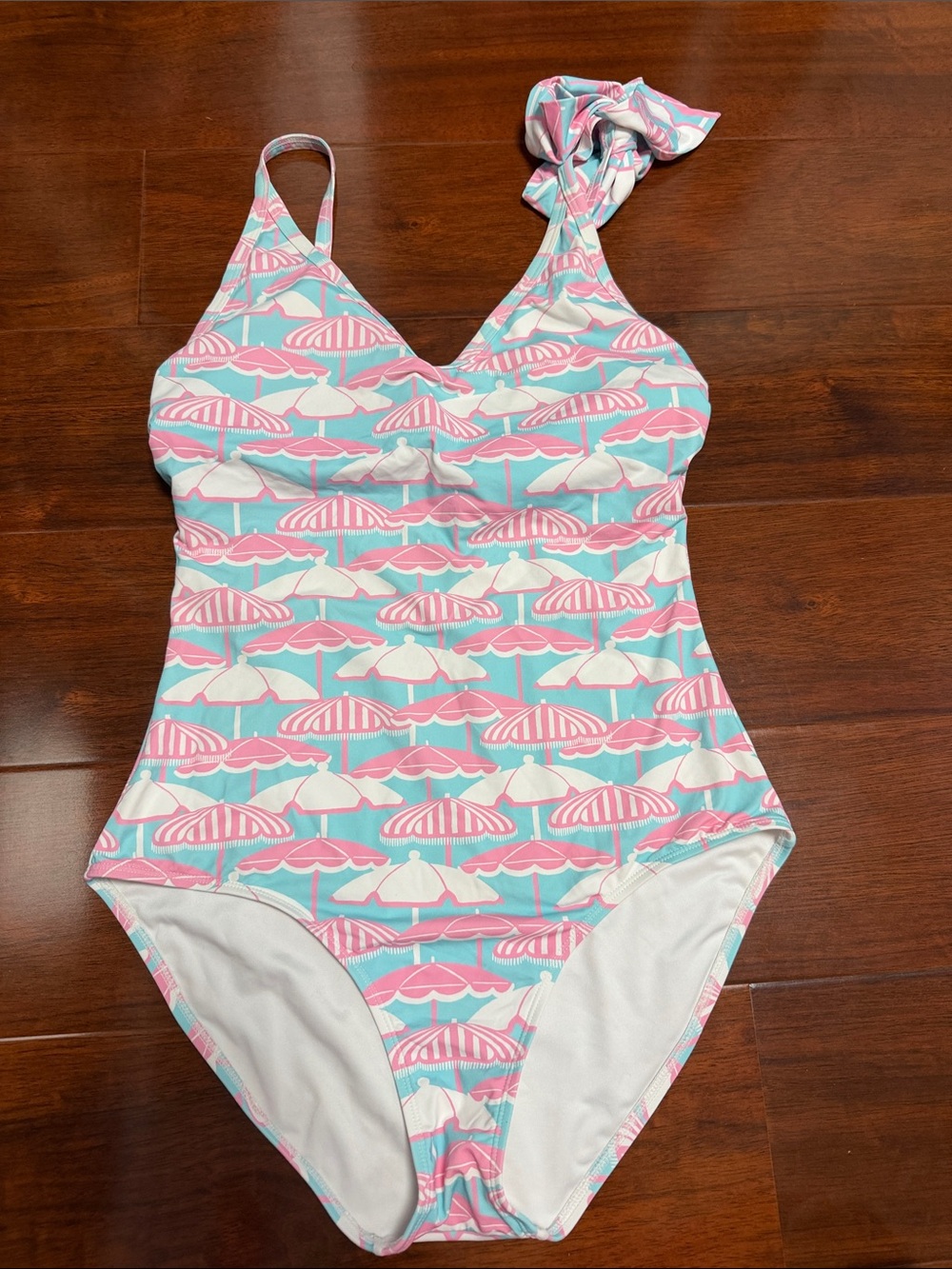 The Beaufort Bonnet Company Pink & Aqua Umbrella Print One-Piece Swimsuit